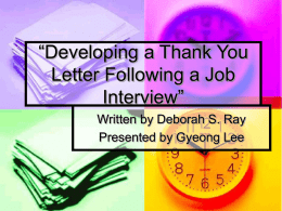 Developing a Thank You Letter Following a Job Interview