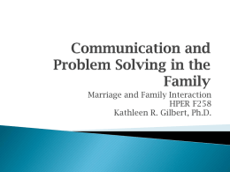 Communication and Problem Solving in the Family