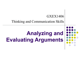 Analysing & Evaluation of Arguments