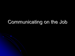 Communicating on the Job
