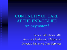 CONTINUITY OF CARE AT THE END-OF