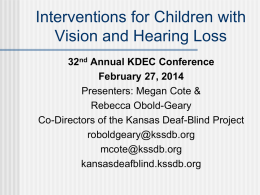 Interventions for Children with Vision and Hearing Loss