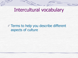 Intercultural terms explained