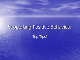 Supporting Positive Behaviour