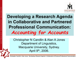 Developing a Research Agenda in Collaborative and Partnered