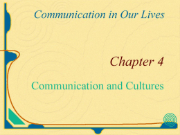 Communication in Cultures