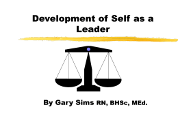 Development of Self as a Leader