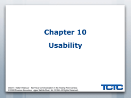 Chapter 10 Usability