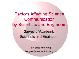 Factors Affecting Science Communication by Scientists and Engineers