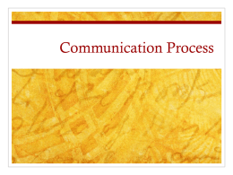 Communication Process Model PP/Notes