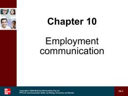Communication Skills - Chapter 10
