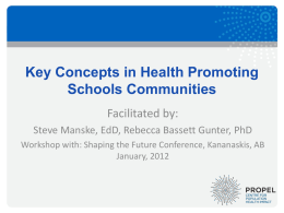 Key Concepts in Health Promoting Schools
