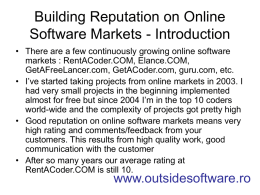 Building Reputation on Online Software Markets