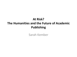 Sarah Kember – At Risk - Centre for Disruptive Media