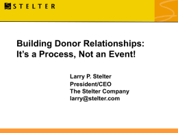 Building Donor Relationships