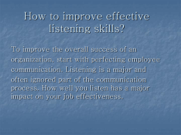 How to improve effective listening skills?