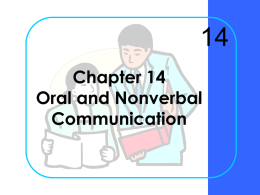 Chapter 14 Oral and Nonverbal Communication