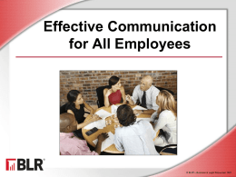 Effective Communication for Employees