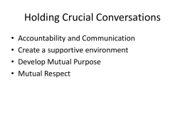 Holding Crucial Conversations