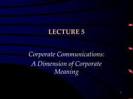 corporate communications: a dimension of corporate