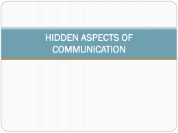 hidden aspects of communication - UPM EduTrain Interactive Learning