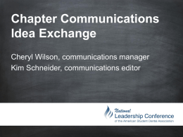 Chapter Communications Idea Exchange