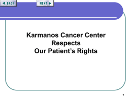 The Patient Bill of Rights - Karmanos Cancer Institute