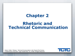 Chapter 2 Rhetoric and Technical Communication