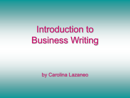 Introduction to Business Writing