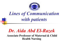 Lines of Communication with patients