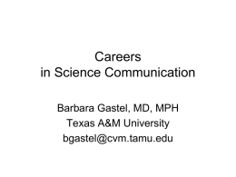 Careers in Science Communication-for NIEHS
