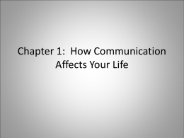 Chapter 1: Communication