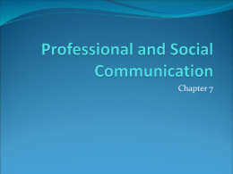 Professional and Social Communication