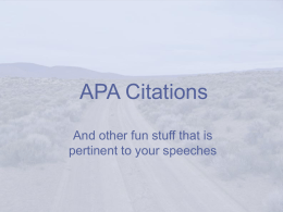 APA Citations & Links to Speeches