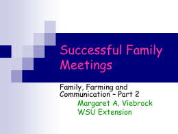 Successful Family Meetings