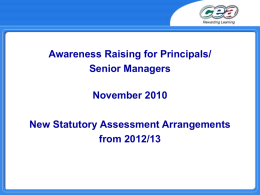 Awareness Raising for Principals/Senior Managers Presentation