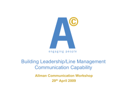 Building Leadership/Line Management Communication Capability