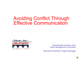 Using Good Communication to minimize Conflict
