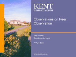 Observations on Peer Observation