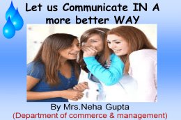 What is Communication? - SAM Girls College Bhopal