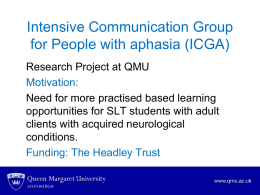 Aphasia Intensive Communication Group