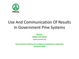 emma-preval - NATIONAL EVALUATION CAPACITIES