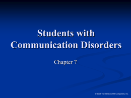 Students with Communication Disorders