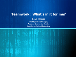 Teamwork : What`s in it for me?