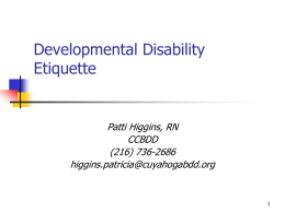 Communicating with Individuals with Developmental Disabilities