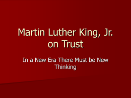 Martin Luther King, Jr. on Trust