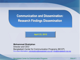 Research Findings Dissemination: Strategies & Management