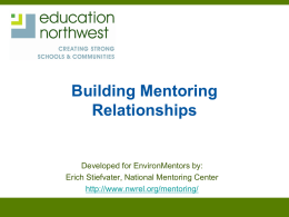Building Mentoring Relationships