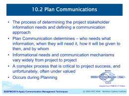 10.2 Plan communications