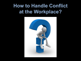 How to Manage Conflict at the workplace?